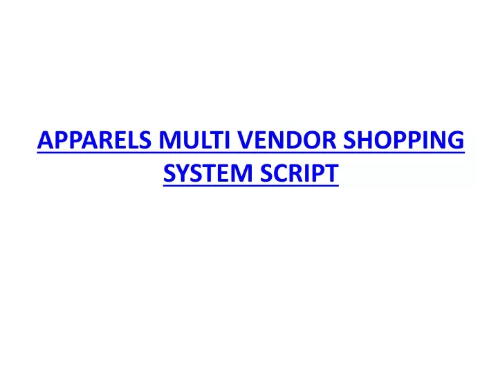 apparels multi vendor shopping system script