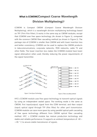 what is ccwdm compact coarse wavelength