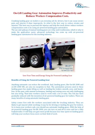 on lift landing gear automation improves