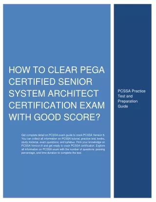 how to clear pega certified senior system
