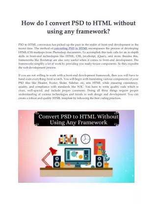 how do i convert psd to html without using