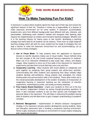 how to make teaching fun for kids