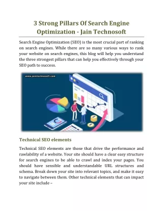 3 strong pillars of search engine optimization