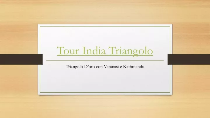 tour india triangolo