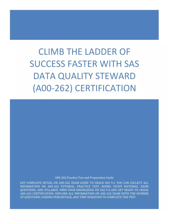 climb the ladder of success faster with sas data