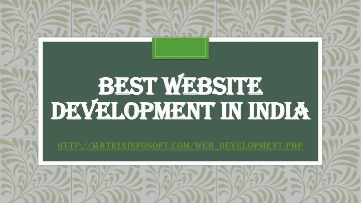best website development in india