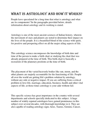 what is astrology and how it works