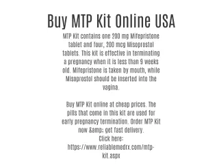 Buy MTP Kit Online - ReliableMedRx