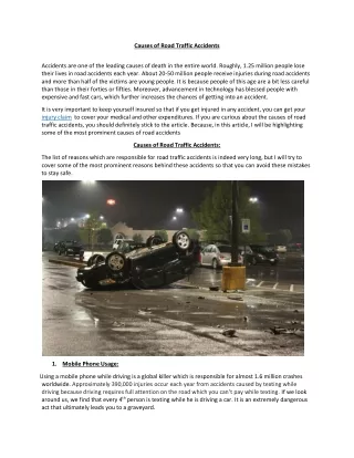 causes of road traffic accidents