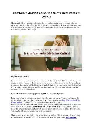 How to Buy Modalert online Is it safe to order Modalert Online