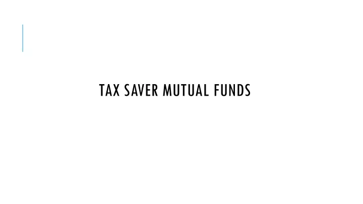 tax saver mutual funds