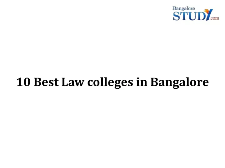 10 best law colleges in bangalore