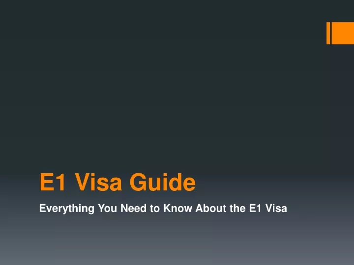 e1 visa guide