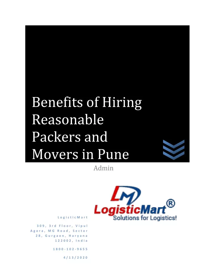 benefits of hiring reasonable packers and movers