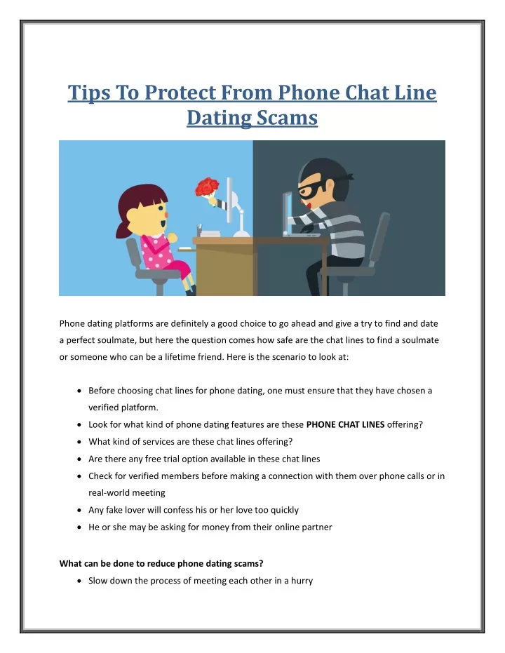 tips to protect from phone chat line dating scams