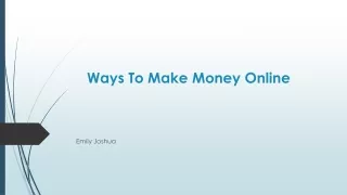 Ways To Make Money Online