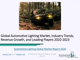 Global Automotive Lighting Market, Industry Trends, Revenue Growth, Key Players Till 2023