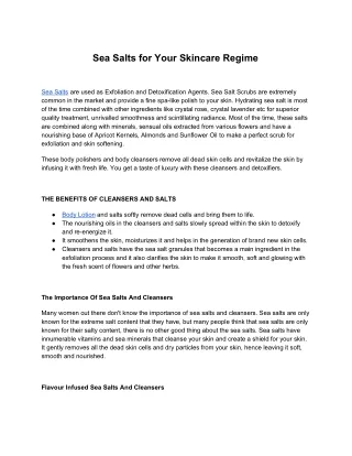 sea salts for your skincare regime