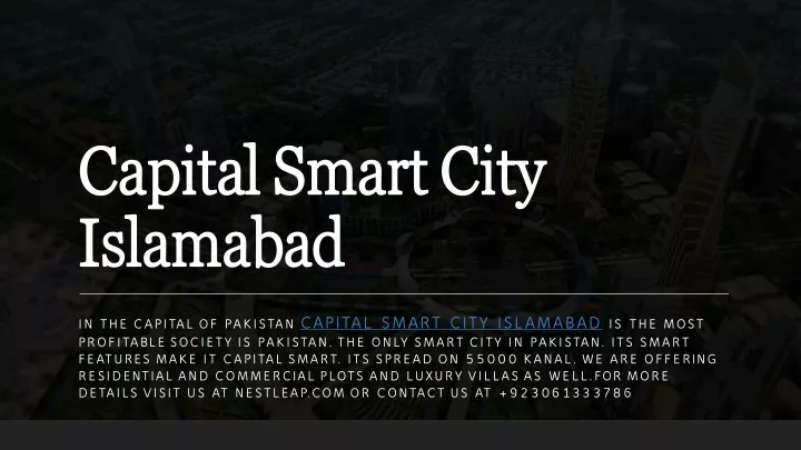 capital smart city capital smart city islamabad