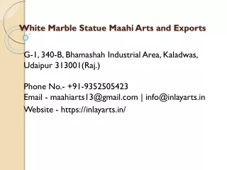 White Marble Statue Maahi Arts and Exports