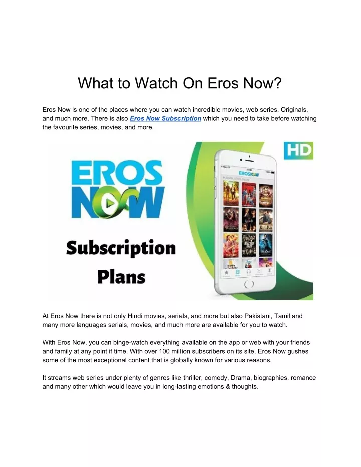 what to watch on eros now