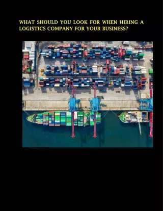 what should you look for when hiring a logistics