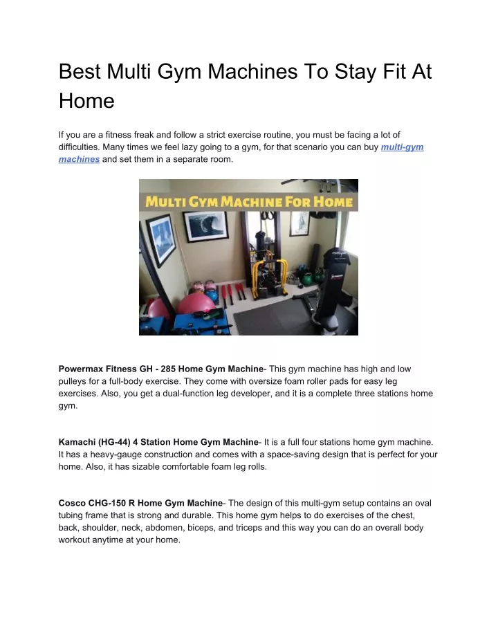 best multi gym machines to stay fit at home