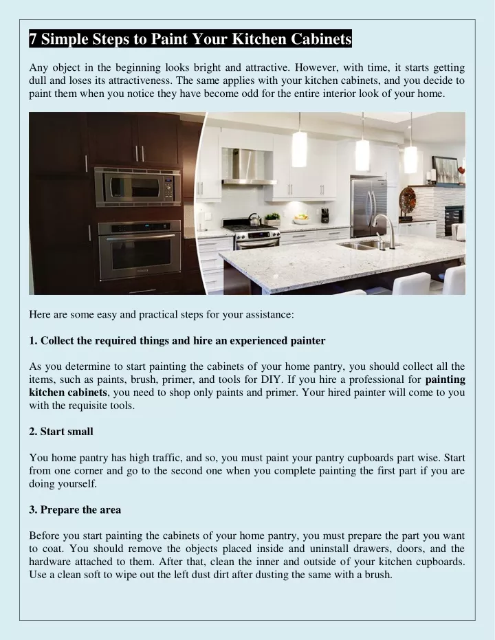 7 simple steps to paint your kitchen cabinets