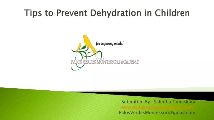 tips to prevent d ehydration in children