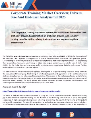 corporate training market overview drivers size