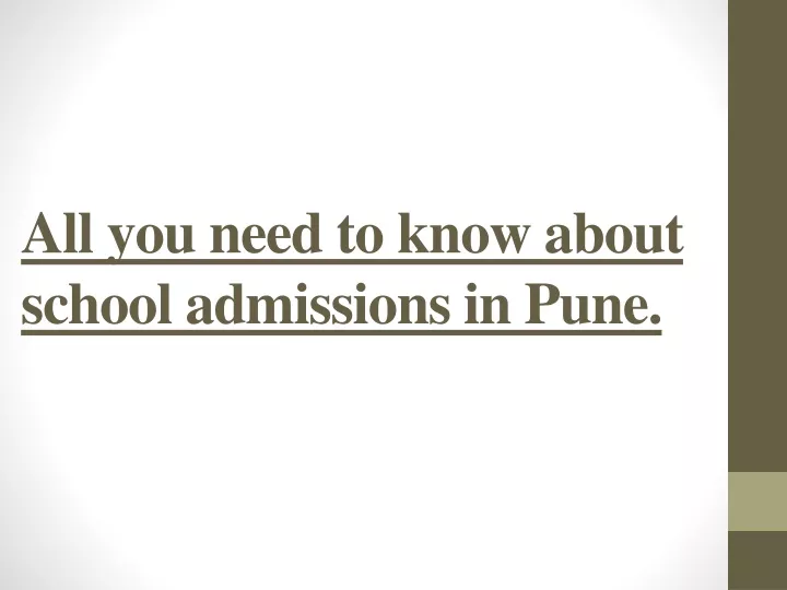 all you need to know about school admissions in pune