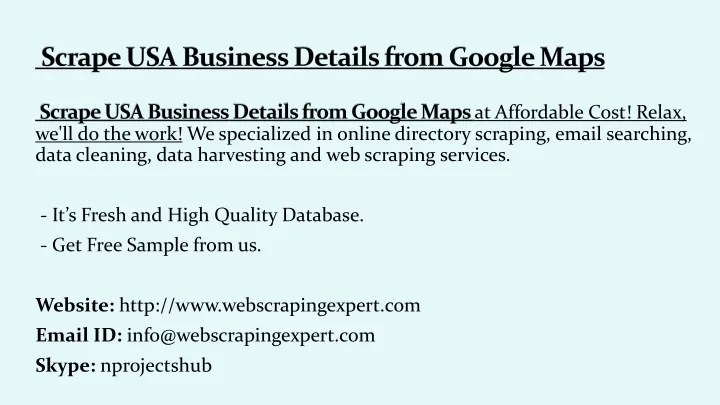 scrape usa business details from google maps