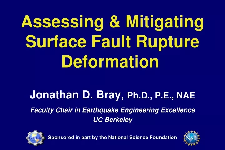 assessing mitigating surface fault rupture
