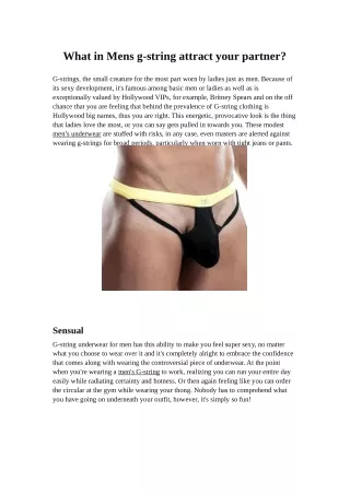 what in mens g string attract your partner