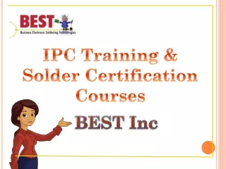 IPC Certification and Solder Training Courses