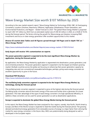 wave energy market size worth 107 million by 2025