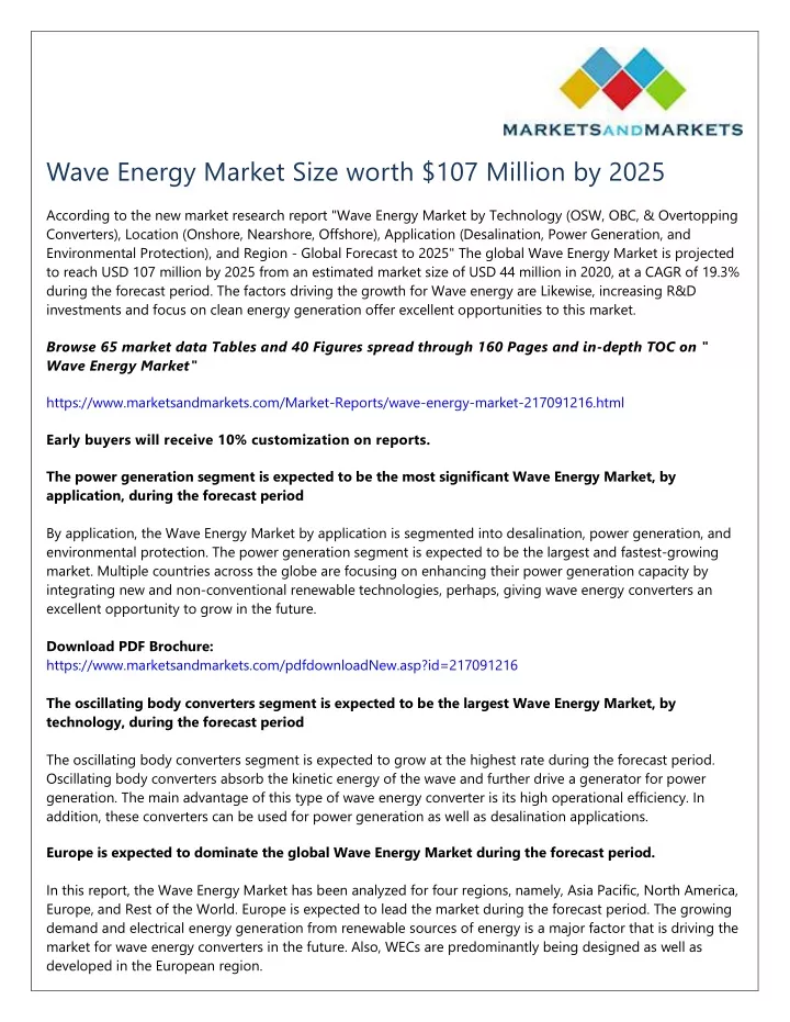 wave energy market size worth 107 million by 2025