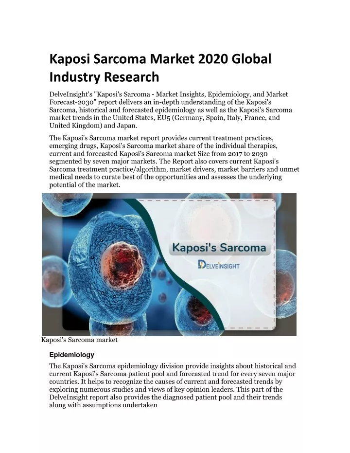 kaposi sarcoma market 2020 global industry
