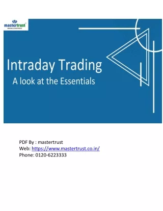 Intraday Trading - A Look at The Essential