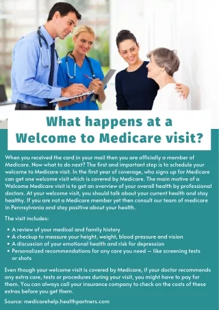What happens at a Welcome to Medicare visit?