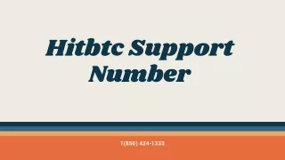 Hitbtc Support Number【1(850) 424-1333】