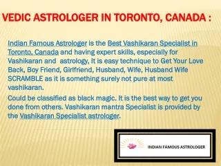 Vedic Astrologer in Toronto, Canada - Indian Famous Astrologer: