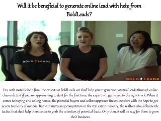 Will it be beneficial to generate online lead with help from boldleads?
