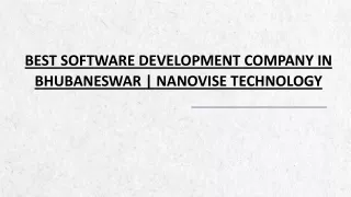 Best Software Development Company In Bhubaneswar | Nanovise Technology