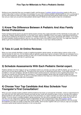 5 Tips for Millenials to Select a Pediatric Dental Practitioner