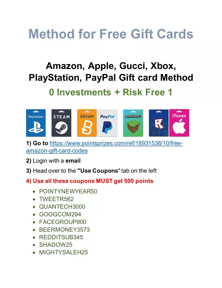 method for free gift cards amazon apple gucci