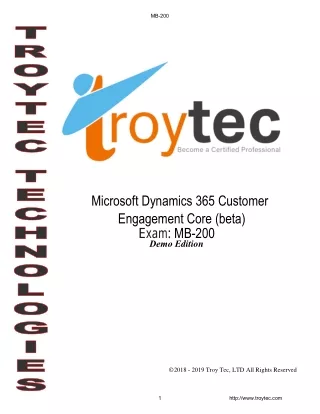 Microsoft Dynamics 365 Customer Engagement Core exam Mb 200 preparation