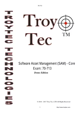For Software Asset Management (SAM) - Core exam 70 713 preparation