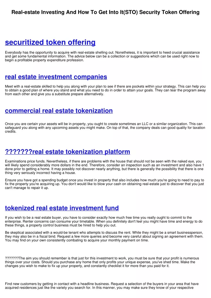 real estate investing and how to get into