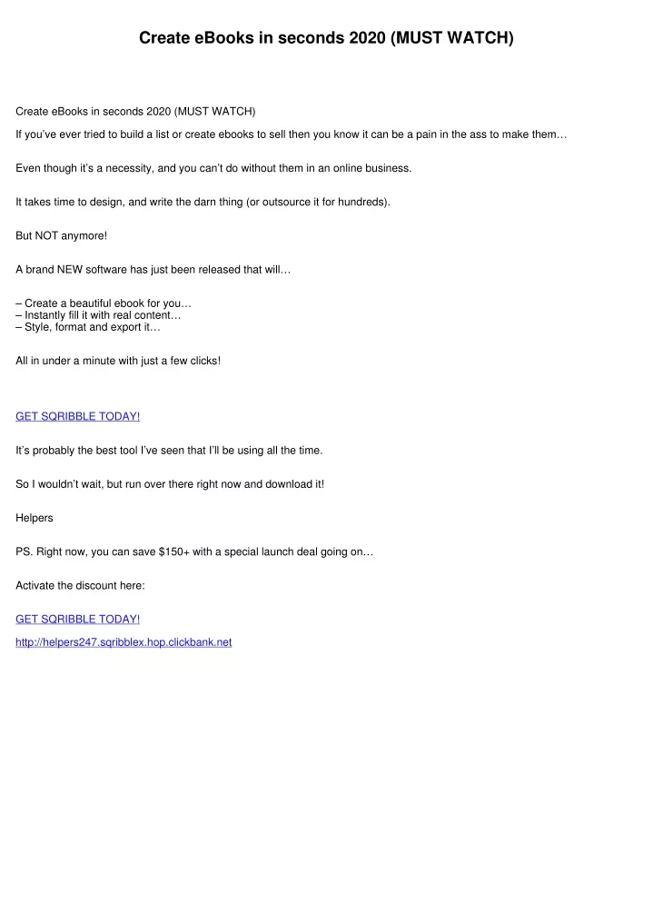 create ebooks in seconds 2020 must watch